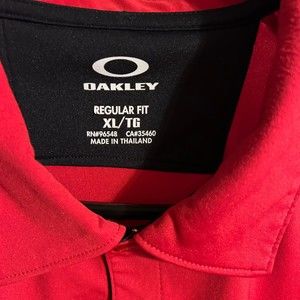 Oakley Red Golf Casual Mens Short Sleeve Polo Shirt Size XL